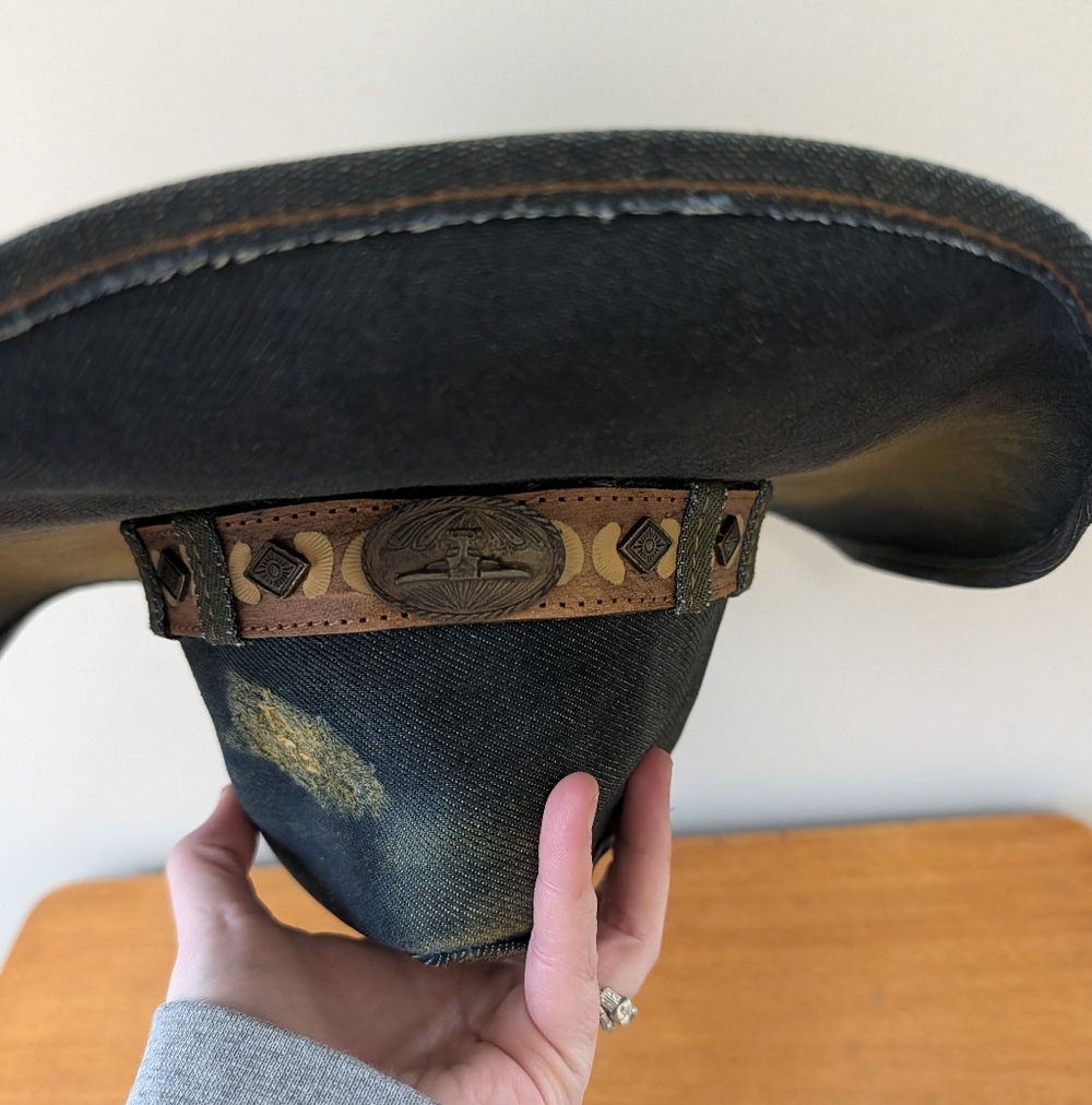 Bullhide Nonstop Cowboy Hat Denim Distressed Western Small - Picture 6 of 9